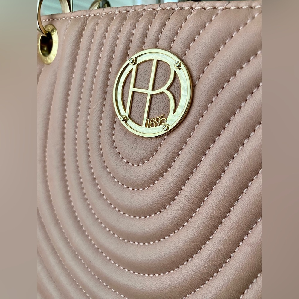 Gorgeous Henri Bendel No. 7 Quilted Expandable Shoulder Tote Blush Pink Lambskin